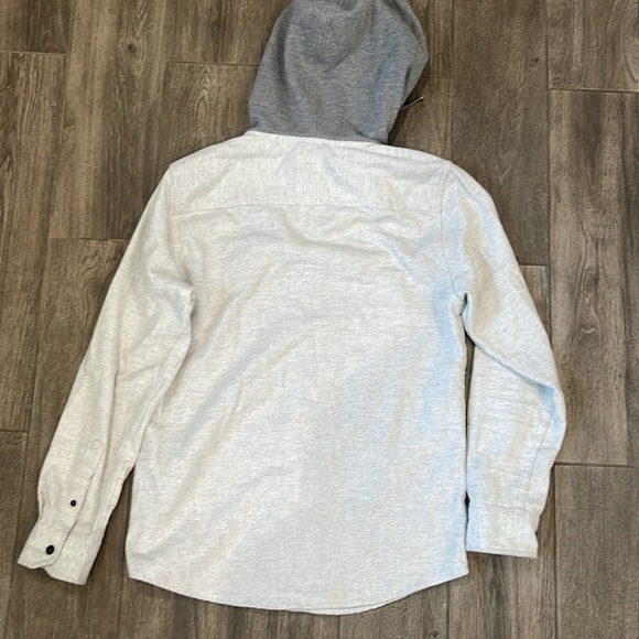 Quiksilver Gray Lightweight Hooded Shirt Jacket - Picture 5 of 5
